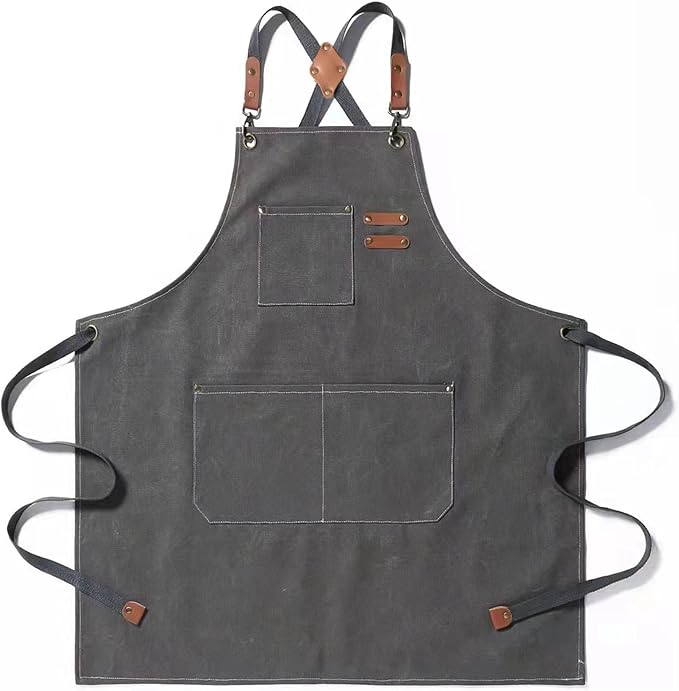 Tosewever Canvas Cross Back Chef Cotton Aprons by Tosewever