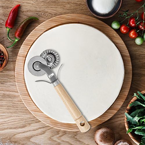 Fantes Double-Blade Pastry Ravioli Pasta Dough Cutter Crimper Wheel