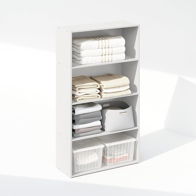 Furinno Reed Closet Organizers and Storage, 4-Tier Closet Organizer, Open Shelf - Image 4