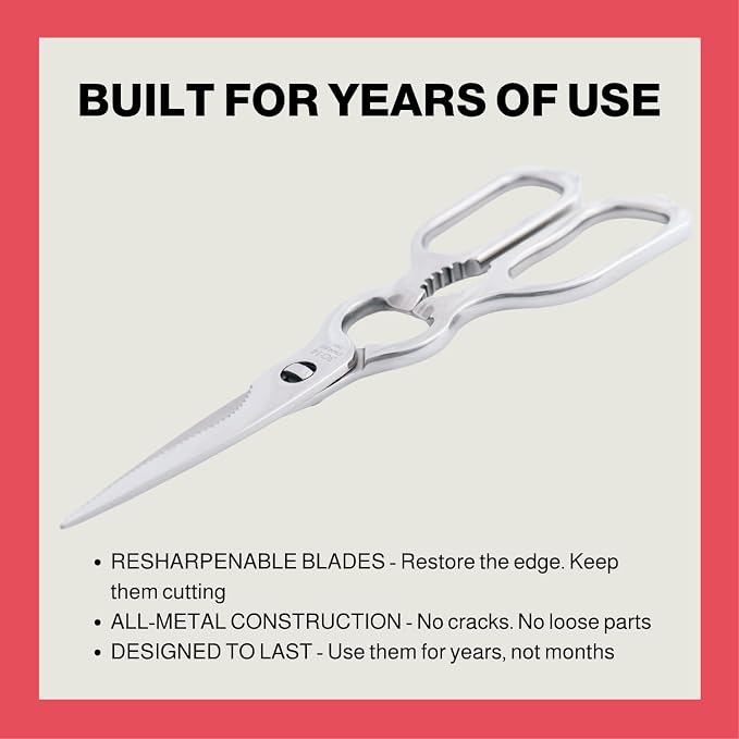 Heavy Duty Kitchen Scissors for Food — All Purpose Cooking Scissors, All - Image 7