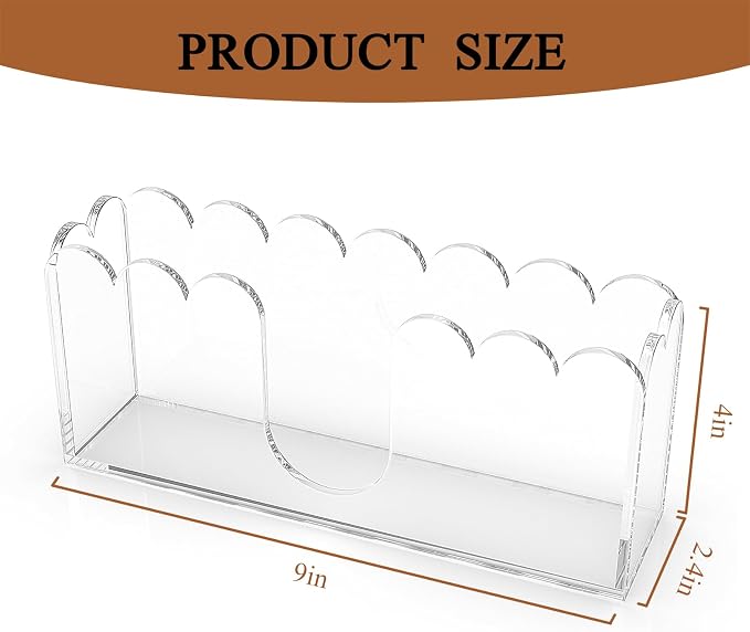 LUGUNU Clear Acrylic Napkin Holder – Scalloped Tray - Image 2