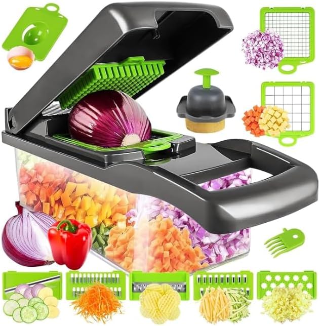 15-in-1 Vegetable Chopper and Spiralizer, Black