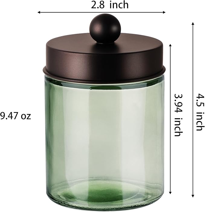3 Pack Apothecary Jar Canisters Bathroom Vanity Organizer - Image 7