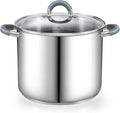 Cook N Home Stockpot with Lid, 8-Quart Basic Stainless Steel Pasta Cooking Soup by CookNHome