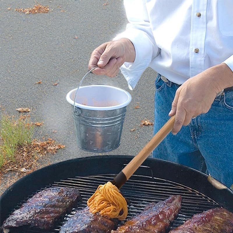 Basting Mops Brush Set for BBQ Grilling 15.5" & 11.2" - Detachable