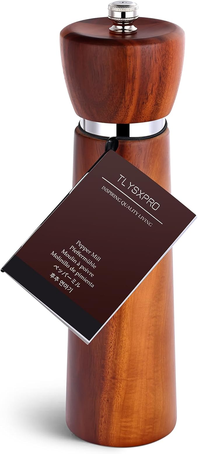TLYSXPRO Wooden Pepper Grinder – Refillable Pepper Mill by TLYSXPROOfficial
