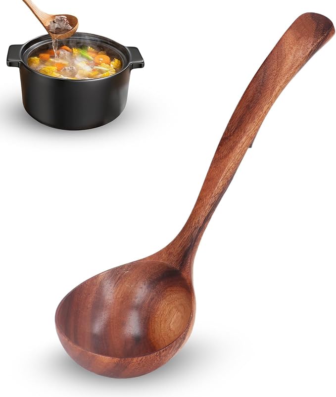 Wooden Ladle, 7.87inch Soup Ladle Wooden Serving Spoon Soup Spoon Ladle by Unknown