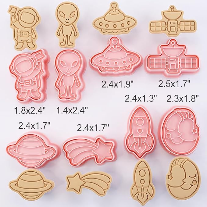 Outer-Space Cookie Cutters Set, 8-PCS 3D Astronaut, Planet Cookie Cutters - Image 5