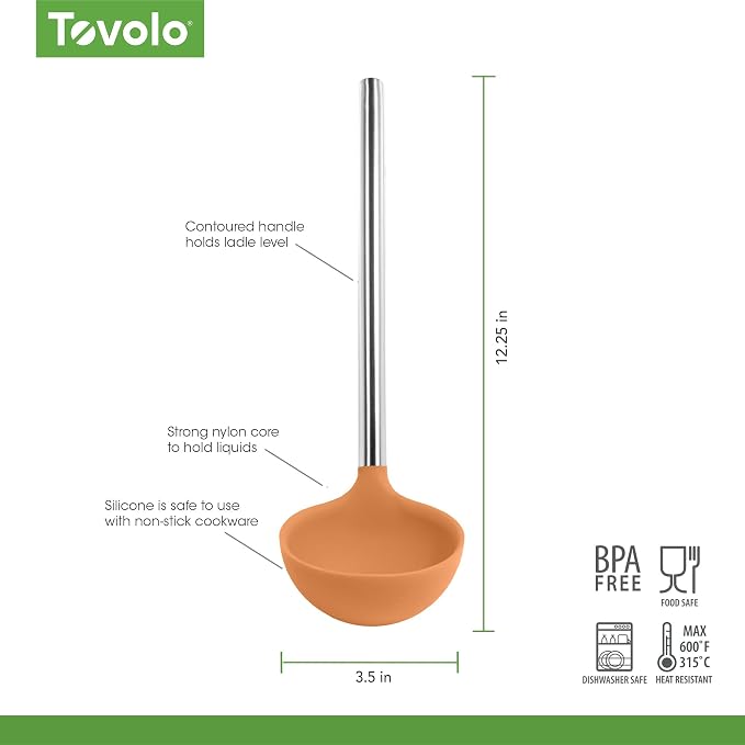 Tovolo Silicone Ladle With Stainless Steel Handle Deep Soup Ladle - Image 6