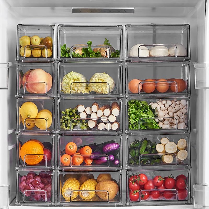 W.C.I. Fridge Drawers - Clear Stackable Pull Out Refrigerator