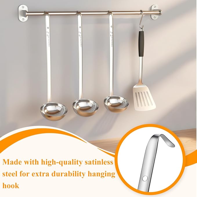 6 Pcs Stainless Steel Ladle Soup Handle Ladle - Image 4