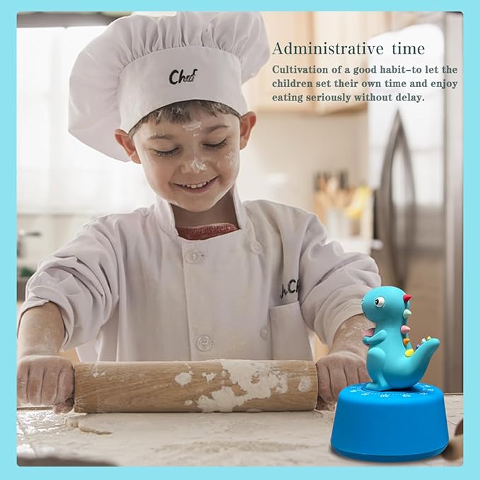 ELE DEPI 60 Minutes Mechanical Kitchen Timer, Cute Dinosaur Timer - Image 2