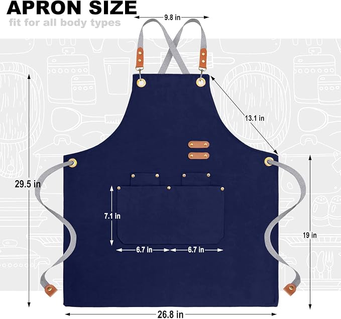 BeLuyi chef apron bib tool apron - Image 2