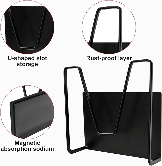 2 Pack Magnetic Pot Lid Holder, Organizer Hanging Saucepan Lid Metal Pot Lid - Image 5