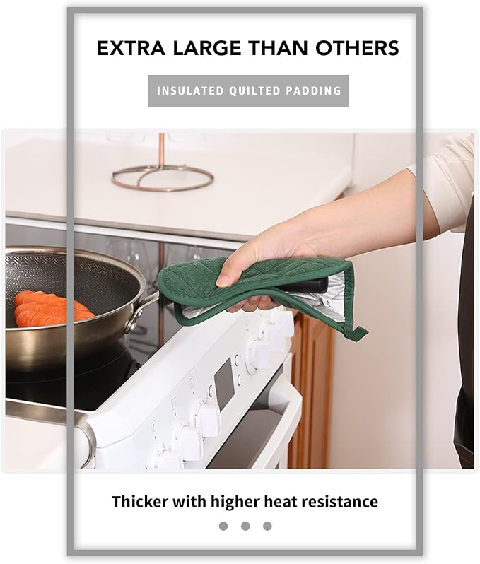 Joyhalo 4 Pack Pot Holders for Kitchen, Cotton Oven Holder - Image 4