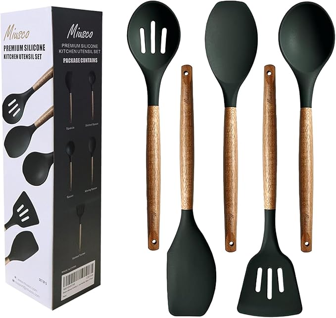 Non-Stick Silicone Cooking Utensils Set by Miusco