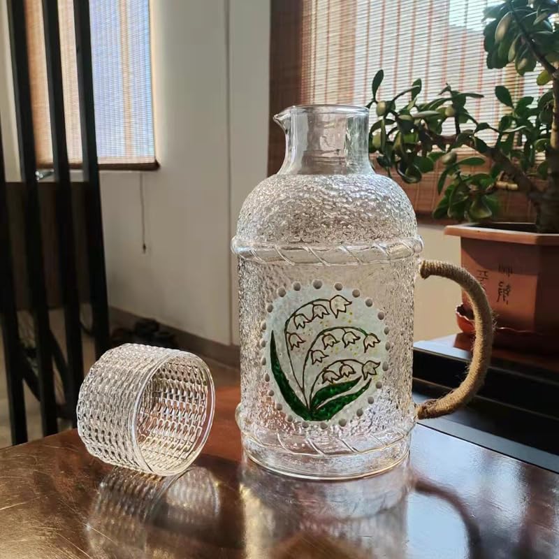 Drinking 2200ml Glass Water Pitcher Carafe with Lid