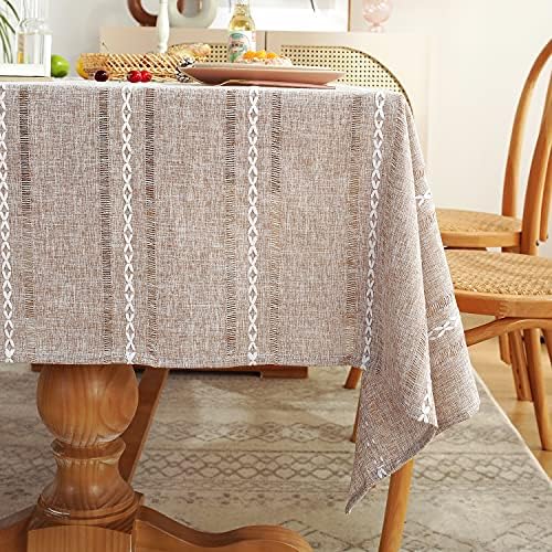 Chassic 60 x 84 inches Farmhouse Style Linen tablecloths, Wrinkle