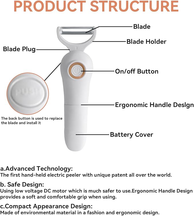 2-in-1 Electric Peeler | Auto Blade - Image 3