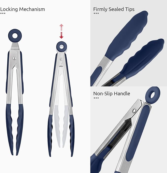 600ºF Heat Proof Kitchen Tong: U-Taste 7" Silicone Cooking Tong - Image 6