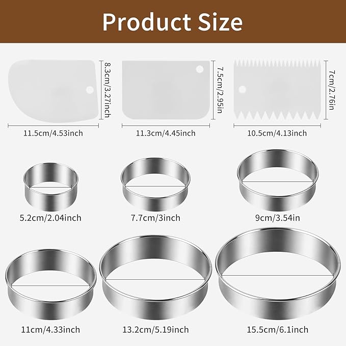 9Pcs Round Cookie Cutter Set - Image 2