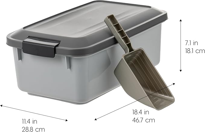 IRIS USA WeatherPro Airtight Pet Food Storage Container, Dog Cat Bird and Other - Image 2