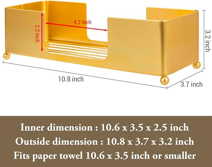 MyGift Gold Paper Towel Holder, Toilet Paper Towel Dispenser - Image 6