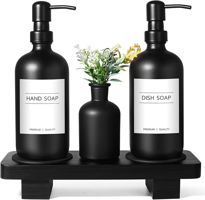 Dish Soap Dispenser for Kitchen, Kitchen Soap Dispenser Set by ALPIRIRAL