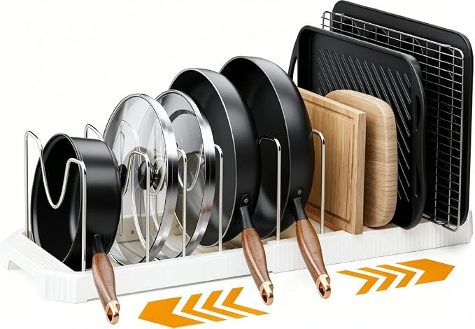 MUDEELA Pots and Pans Organizer under Cabinet, Pot Rack by MUDEELA