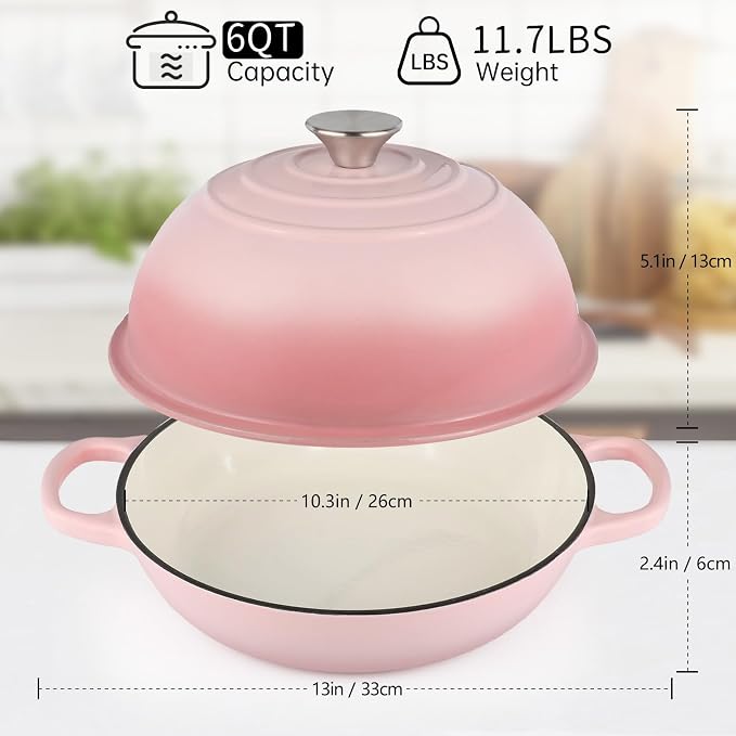 Enameled Cast Iron Bread Oven, Dutch Oven Pot - Image 2