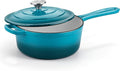 Homikit 3 Quart Saucepan with Lid, Enameled Cast Iron Saucepan by Homikit