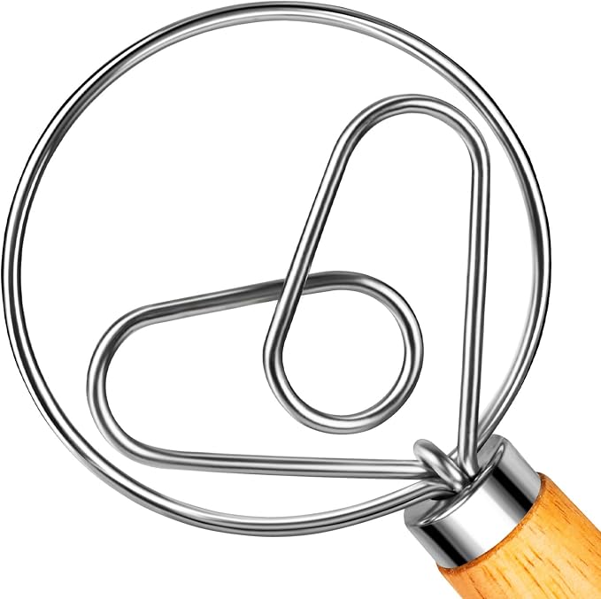 TEEVEA Danish Dough Whisk for Sourdough Bread, Wooden Handle Stainless Steel - Image 9