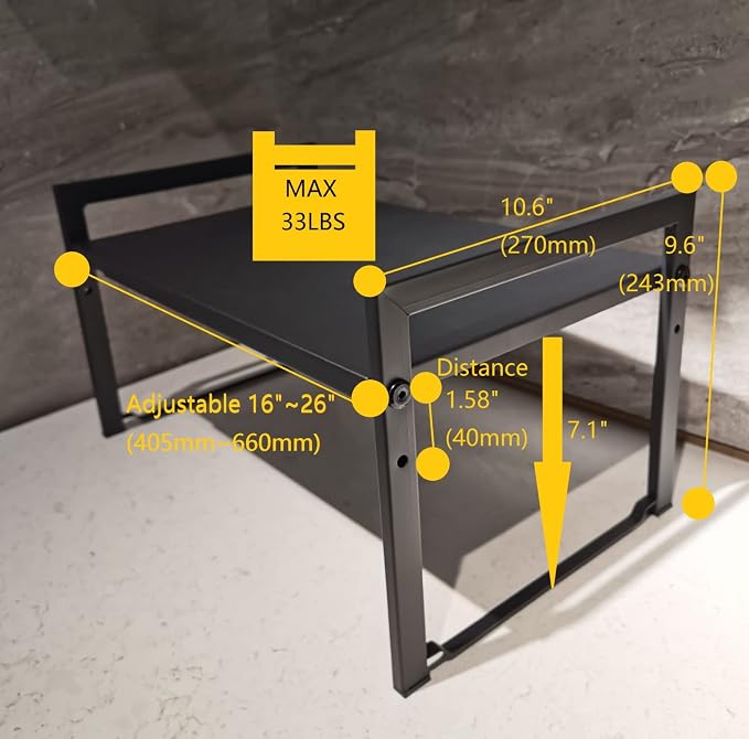 Expandable Cabinet Shelf Organizer 16-26" L Stackable Kitchen Counter Shelf - Image 3