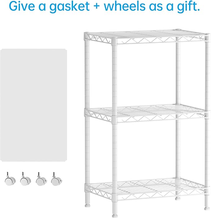 SINGAYE 3 Small Shelves Storage Shelf Wire Shelving Unit Metal Shelf Adjustable - Image 4