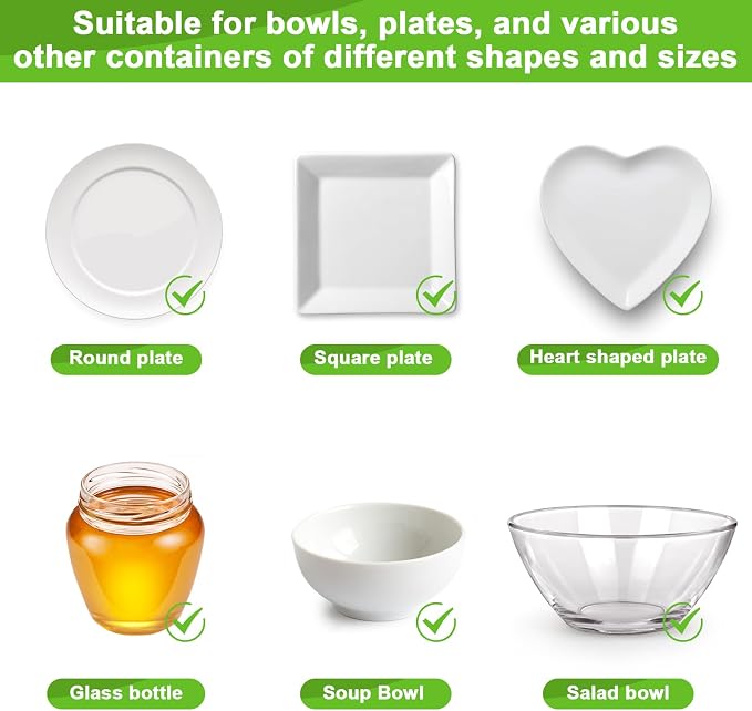 175Pcs 7 Colors Reusable Elastic Food Covers, Sublaga 7 Sizes Plastic Bowl - Image 4