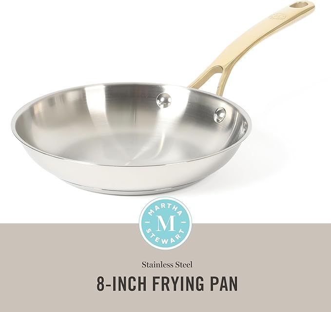Martha Stewart Castelle 8-Inch Stainless Steel Frying Pan - Image 2