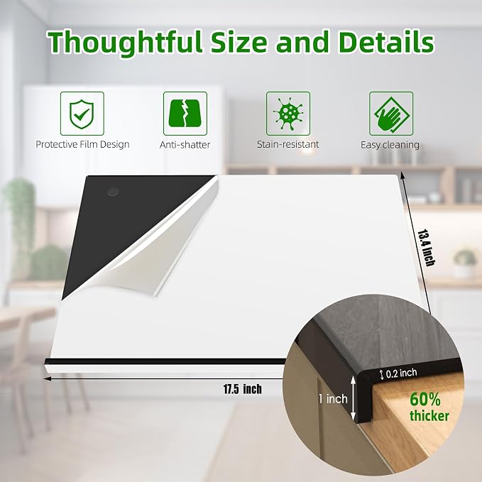 Acrylic Cutting Board with Counter Lip | 60% Thicker & Durable | BPA-Free & - Image 6