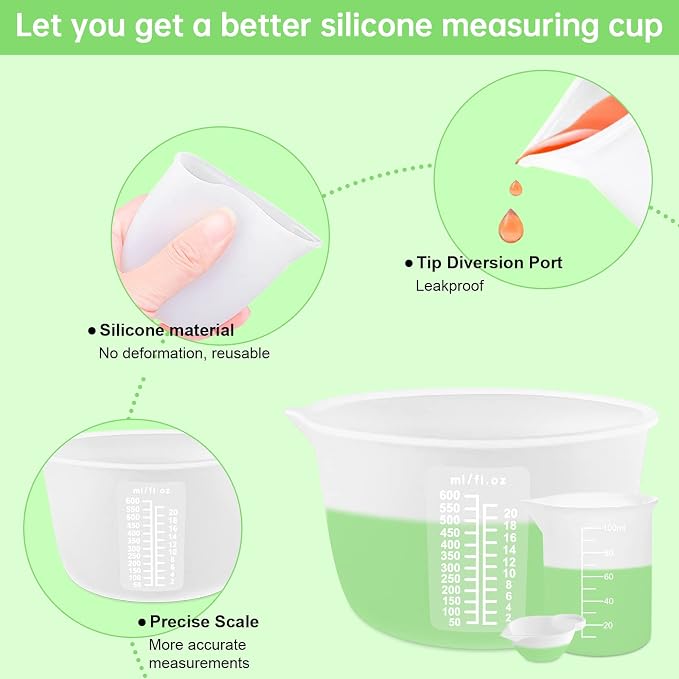Silicone Measuring Cups Kit for Resin, Epoxy Supplies Set - Image 3