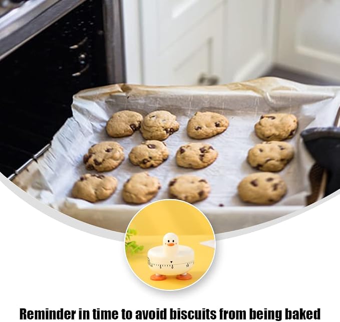 Cooking Timer Cute Duck Kitchen Timer 60 Minute Wind Up Mechanical Rotating - Image 5