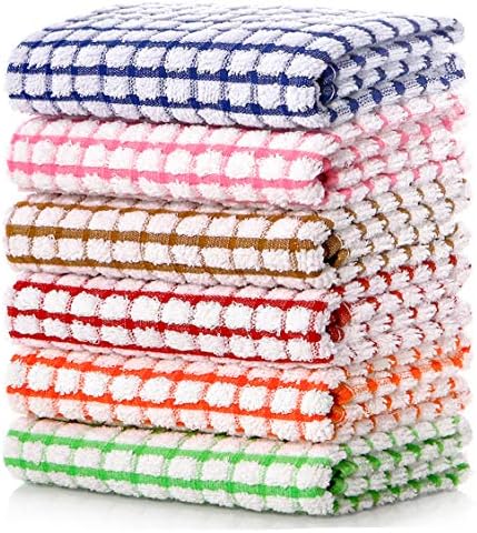 LAZI Kitchen Dish Towels, 16 Inch x 25 Inch Bulk Cotton Kitchen