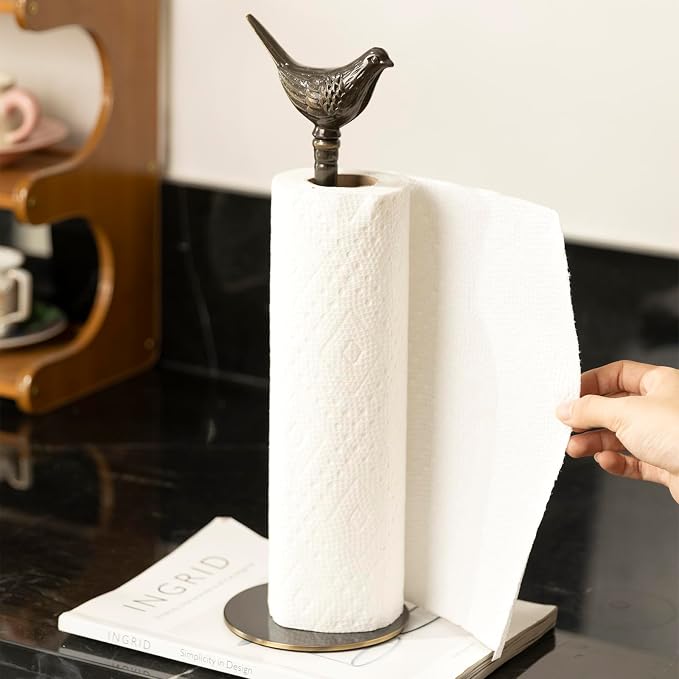 1 Luxurious Brass Paper Towel Holder countertop - Image 3