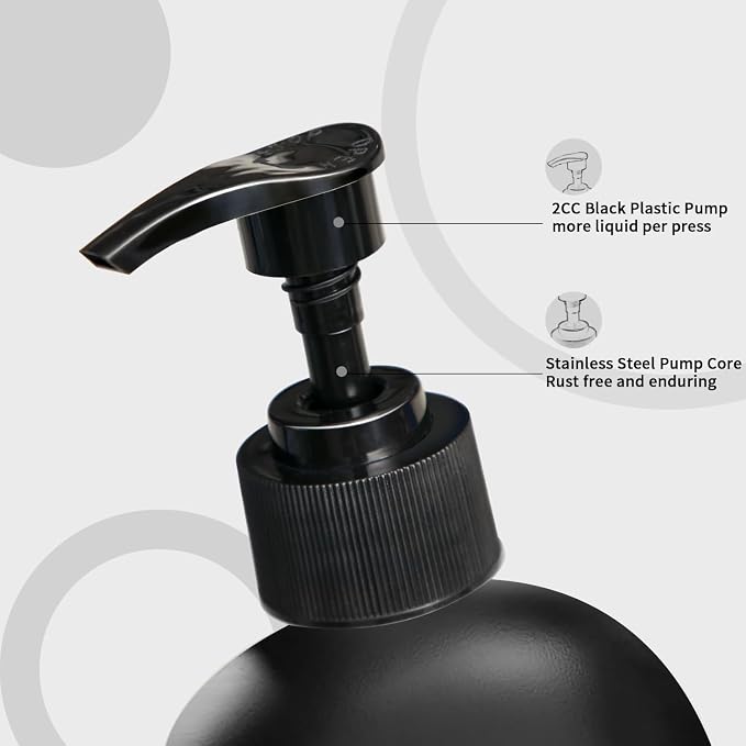 MOMEEMO Matte Black Soap Dispenser Bathroom Set, Contains Lotion and Hand Soap - Image 4