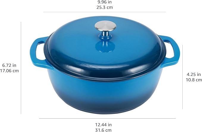 Amazon Basics Enameled Cast Iron Dutch Oven Pot - Image 4