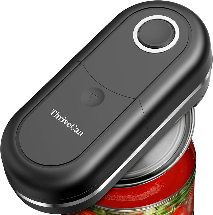 Electric Can Opener, One Touch Automatic Smooth Edge, Hands Free Side Cut Can by ThriveCan
