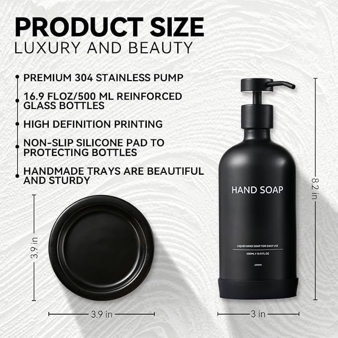 Glass Soap Dispenser Bathroom Set by Janxin, Foaming Kitchen soap Dispenser - Image 2