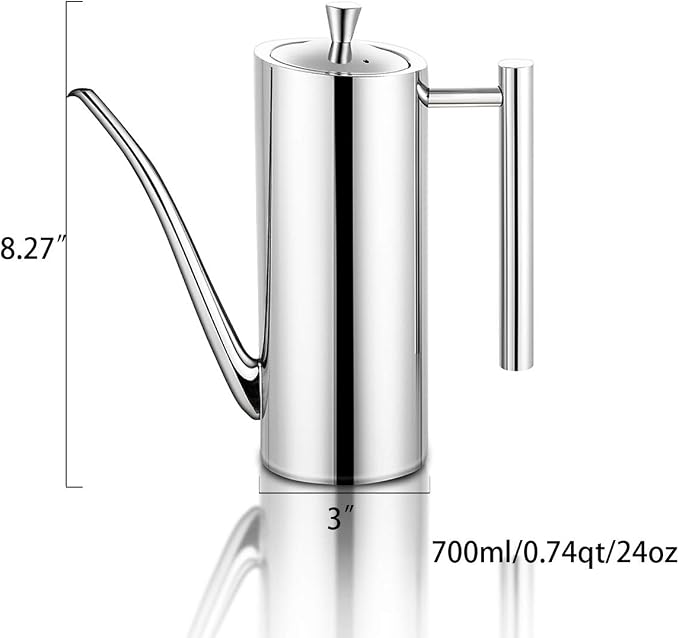 Sumerflos Olive Oil Dispenser Bottle Stainless Steel, 700ml/24oz Drip-Free - Image 2