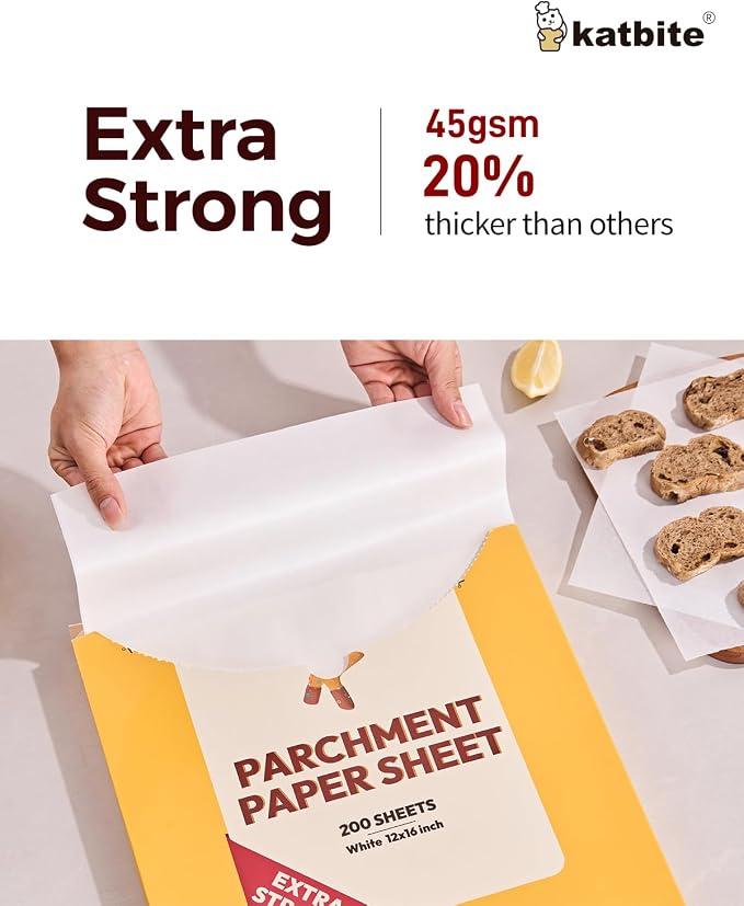 Katbite 200PCS 12x16 In Heavy Duty Flat Parchment Paper, Parchment Paper Sheets - Image 3