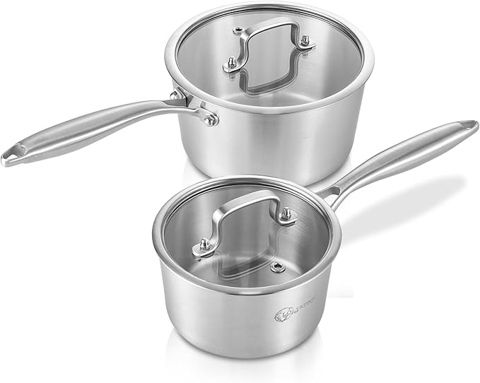 LOLYKITCH Tri-Ply Stainless Steel Saucepan Set by LolyKitch