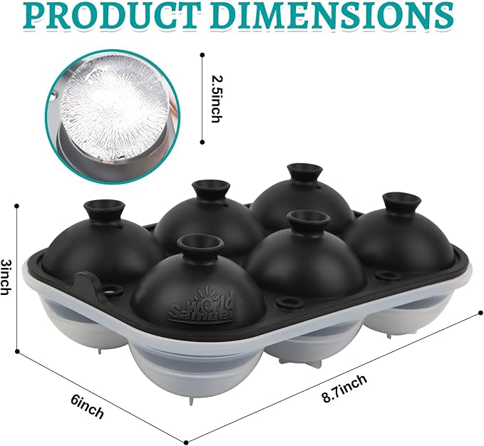 Samuelworld Premium Ice Tray Combo, New Upgraded Large Ice Sphere Maker Ice - Image 5