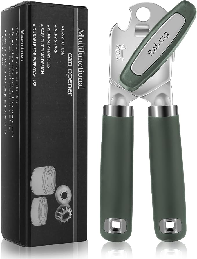 Safring Can Opener Manual, Heavy Duty Handheld Strong Can Opener by Safring
